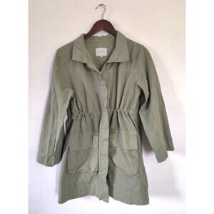 Aliya Wanek Evelyn Jacket Sage Coconut‎ Buttons Size S Hemp-Cotton Oversized
